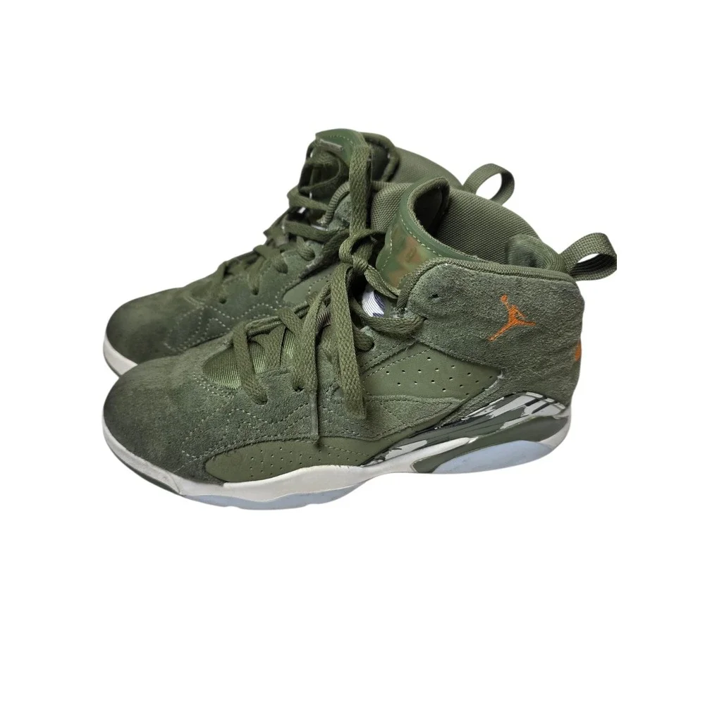 Nike Air Jordan 6 Retro GS Olive Green Orange Suede Kids Youth 3Y Sneakers SB0‎